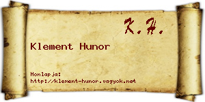 Klement Hunor névjegykártya